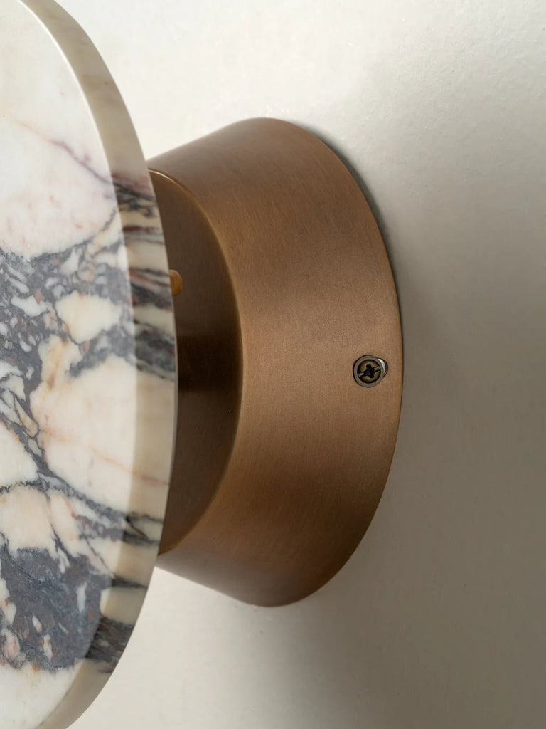 Santi - Calacatta Viola Marble And Aged Brass Wall Light - Wall Lights Lights&Lamps Loom Collection Dubai
