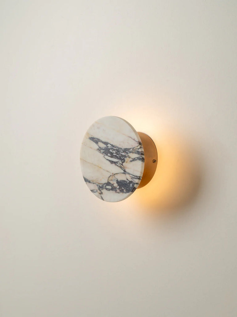 Santi - Calacatta Viola Marble And Aged Brass Wall Light - Wall Lights Lights&Lamps Loom Collection Dubai