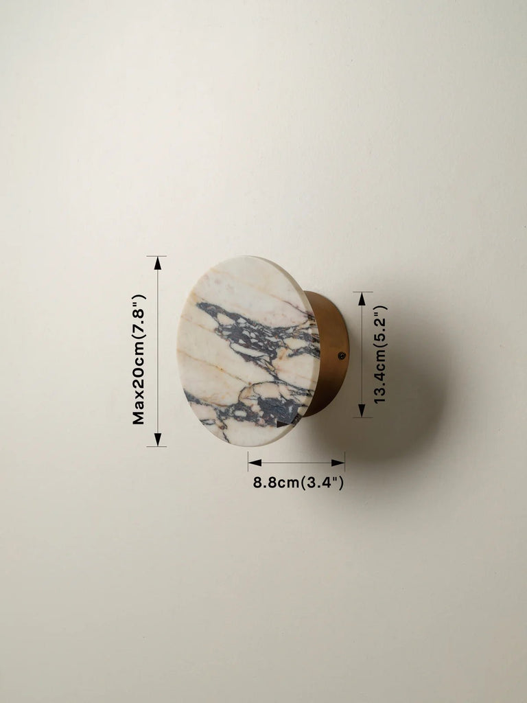 Santi - Calacatta Viola Marble And Aged Brass Wall Light - Wall Lights Lights&Lamps Loom Collection Dubai