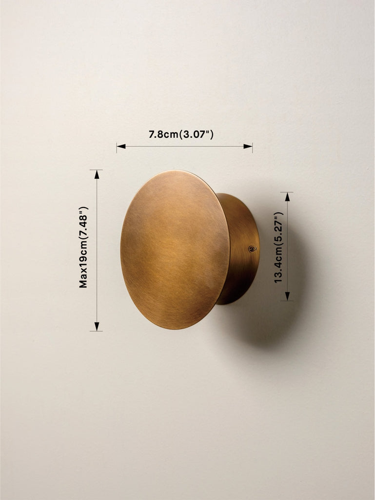 Santi - Led Adjustable Disk Wall Light Aged Brass.