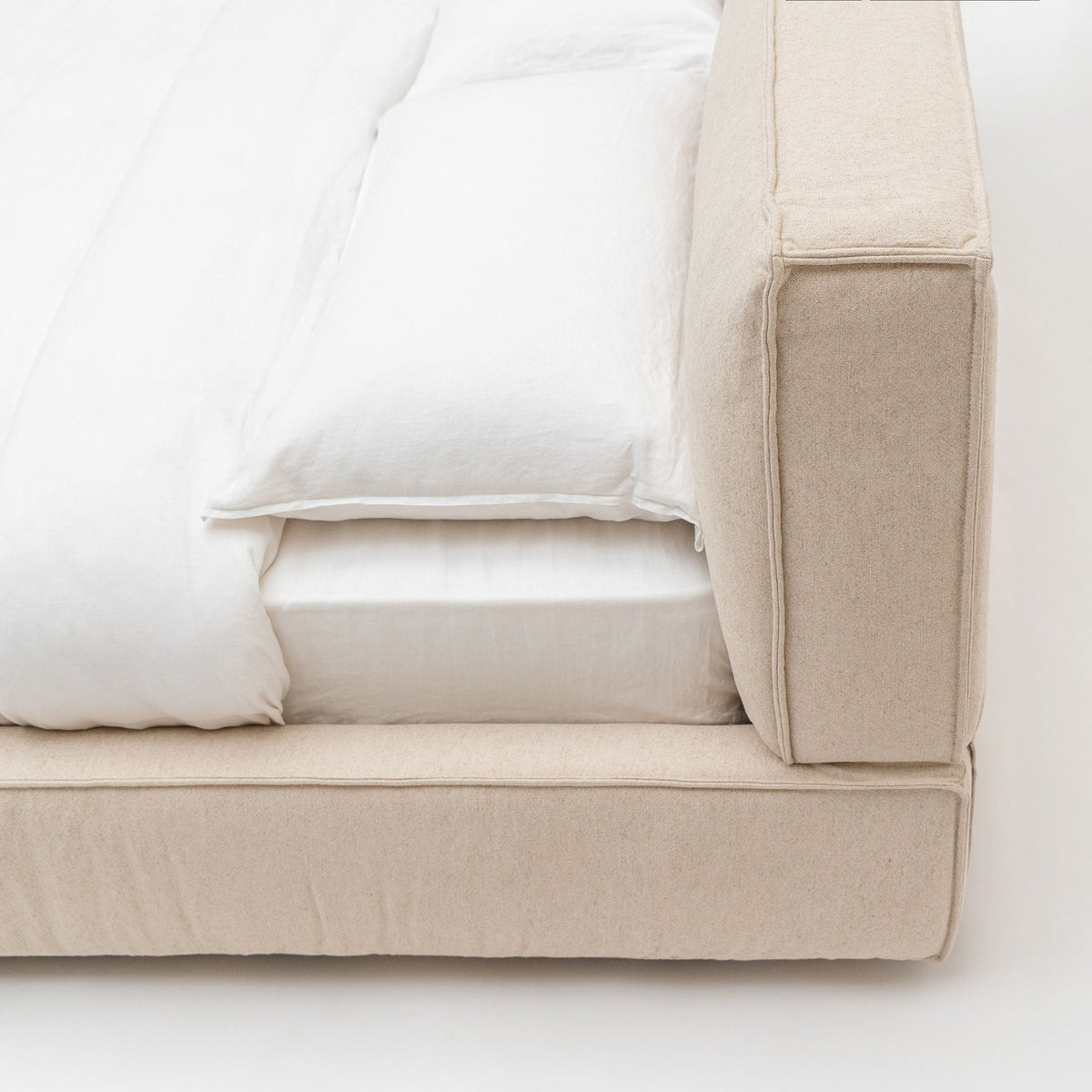 Santorini Standard Bed - Beige - Beds Loom Collection Loom Collection Dubai