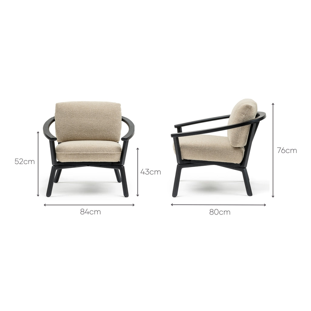 Sensu Lounge Chair - Black & Fawn - Loom Collection