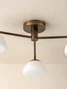 Silio - 3 Light Aged Brass And Opal Flush - Ceiling Lights Lights&Lamps Loom Collection Dubai