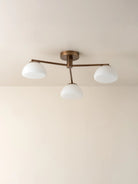 Silio - 3 Light Aged Brass And Opal Flush - Ceiling Lights Lights&Lamps Loom Collection Dubai