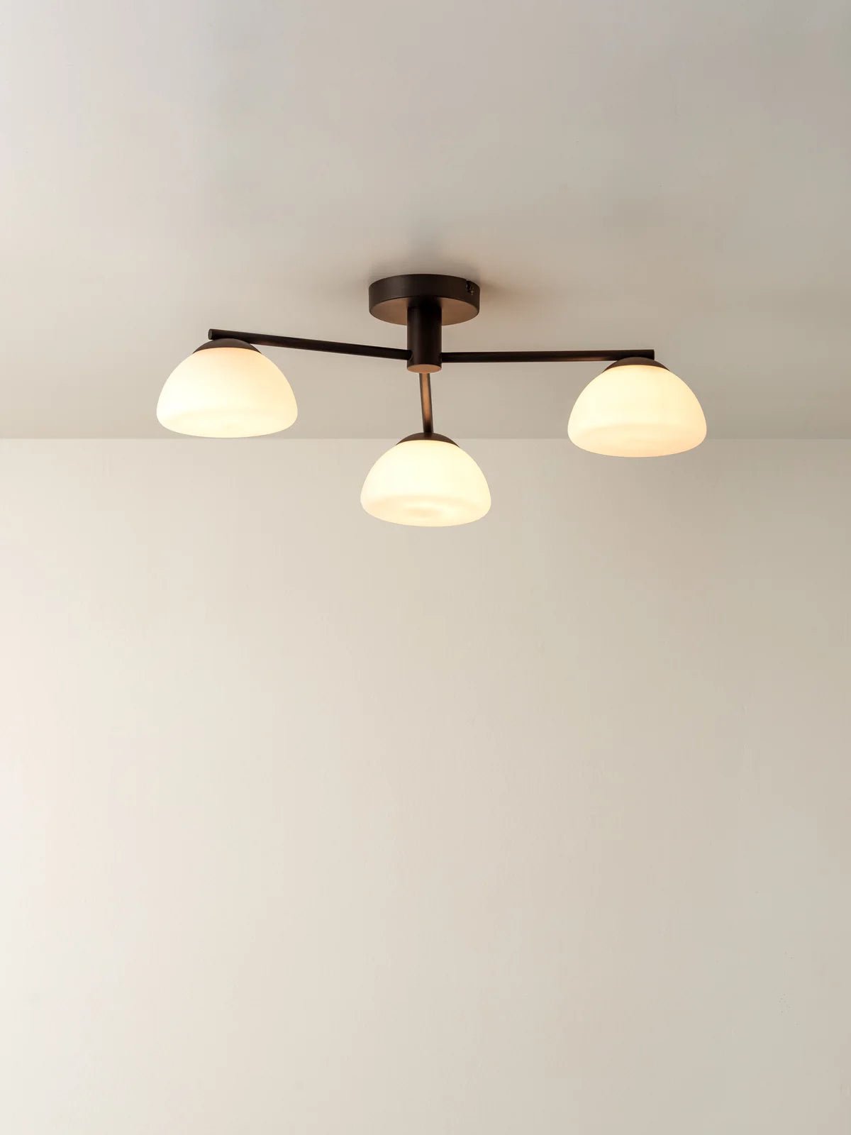 Silio - 3 Light Bronze And Opal Flush - Ceiling Lights Lights&Lamps Loom Collection Dubai