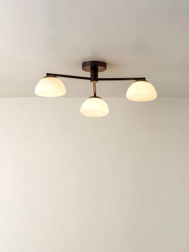 Silio - 3 Light Bronze And Opal Flush - Ceiling Lights Lights&Lamps Loom Collection Dubai
