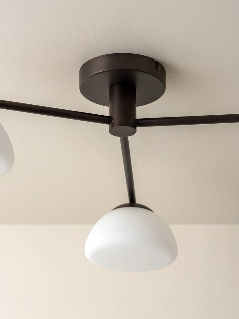 Silio - 3 Light Bronze And Opal Flush - Ceiling Lights Lights&Lamps Loom Collection Dubai