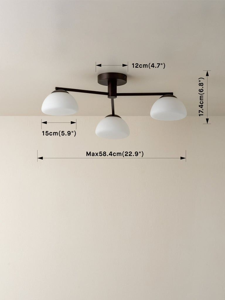 Silio - 3 Light Bronze And Opal Flush - Ceiling Lights Lights&Lamps Loom Collection Dubai