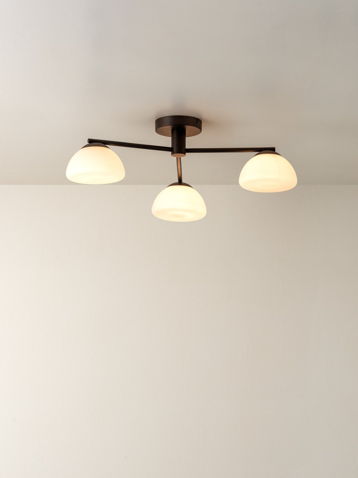 Silio - 3 Light Matt Black And Opal Flush