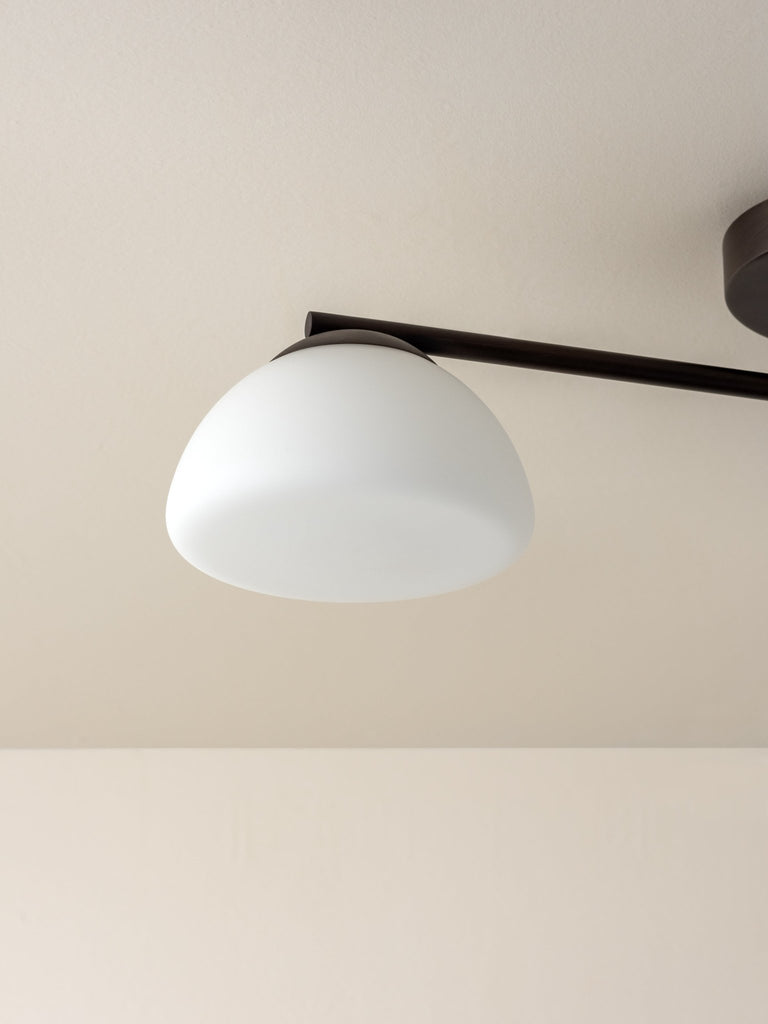 Silio - 3 Light Matt Black And Opal Flush.