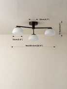 Silio - 3 Light Matt Black And Opal Flush