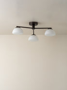 Silio - 3 Light Matt Black And Opal Flush