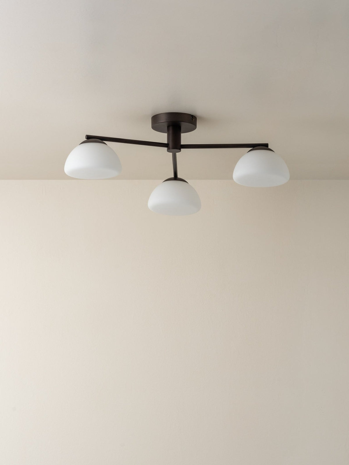Silio - 3 Light Matt Black And Opal Flush