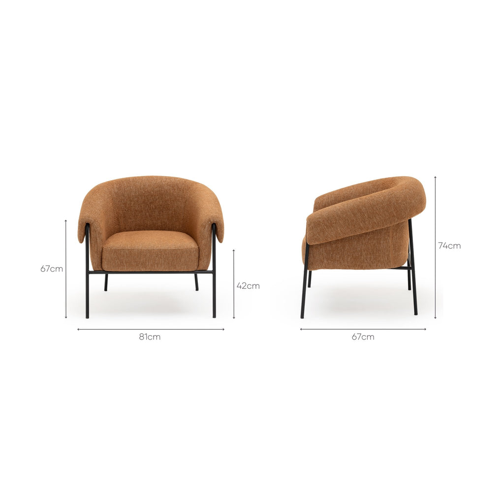 Sinca Armchair - Pumpkin - Accent Chairs Loom Collection Loom Collection Dubai