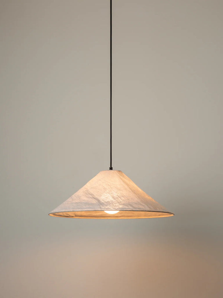 Siya - Collapsible Large Linen Shade + Capel Drop + Bulb - Loom Collection