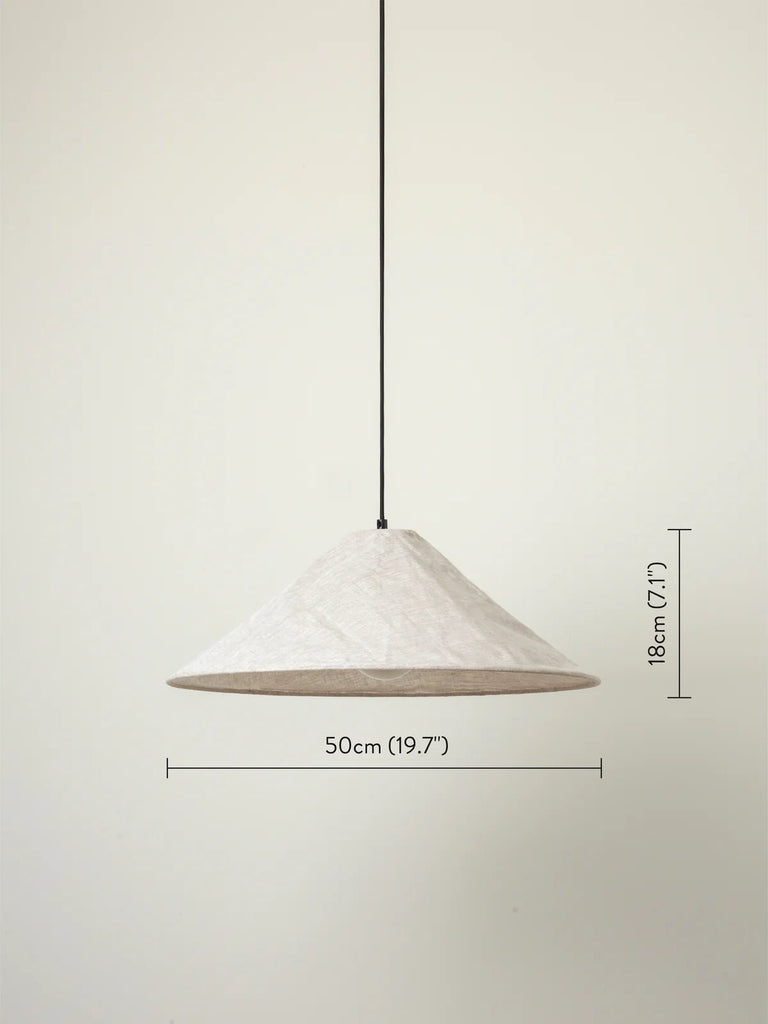 Siya - Collapsible Large Linen Shade + Capel Drop + Bulb - Loom Collection