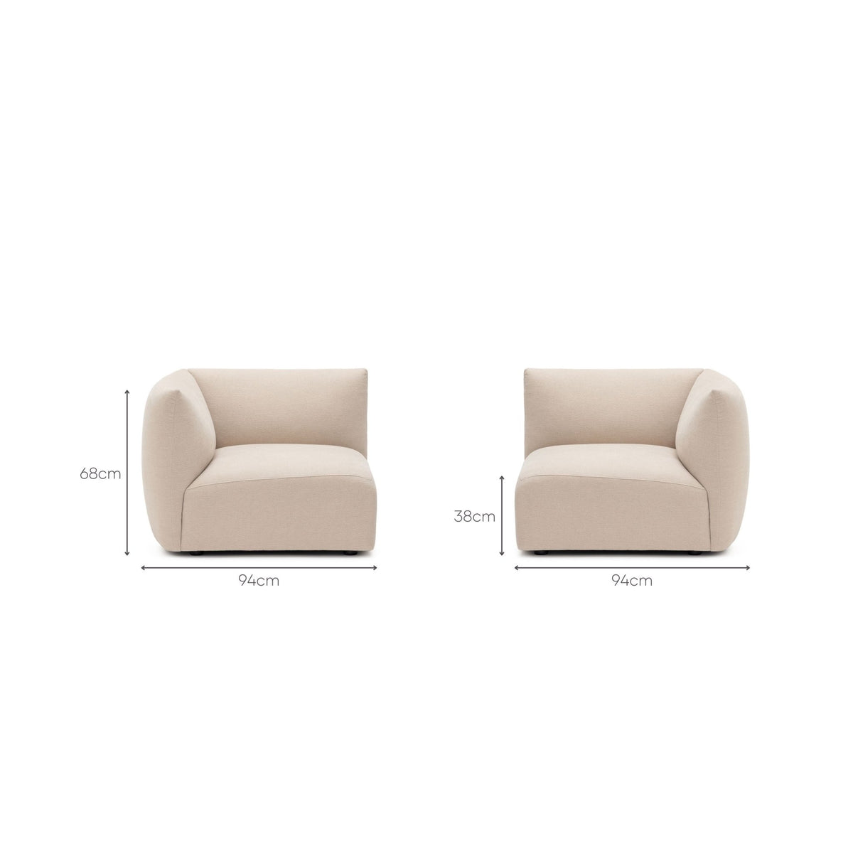 Slipper Corner - Bleached Sand - Sofa Natadora Loom Collection Dubai