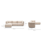 Slipper Corner Sofa - Bleached Sand - Sofa Natadora Loom Collection Dubai