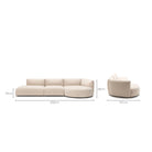 Slipper Lounge Open Sofa - Bleached Sand - Sofa Natadora Loom Collection Dubai