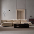 Slipper Lounge Open Sofa - Limestone Leather - Sofa Natadora Loom Collection Dubai