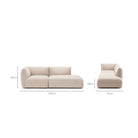 Slipper Small Open Sofa - Bleached Sand - Sofa Natadora Loom Collection Dubai