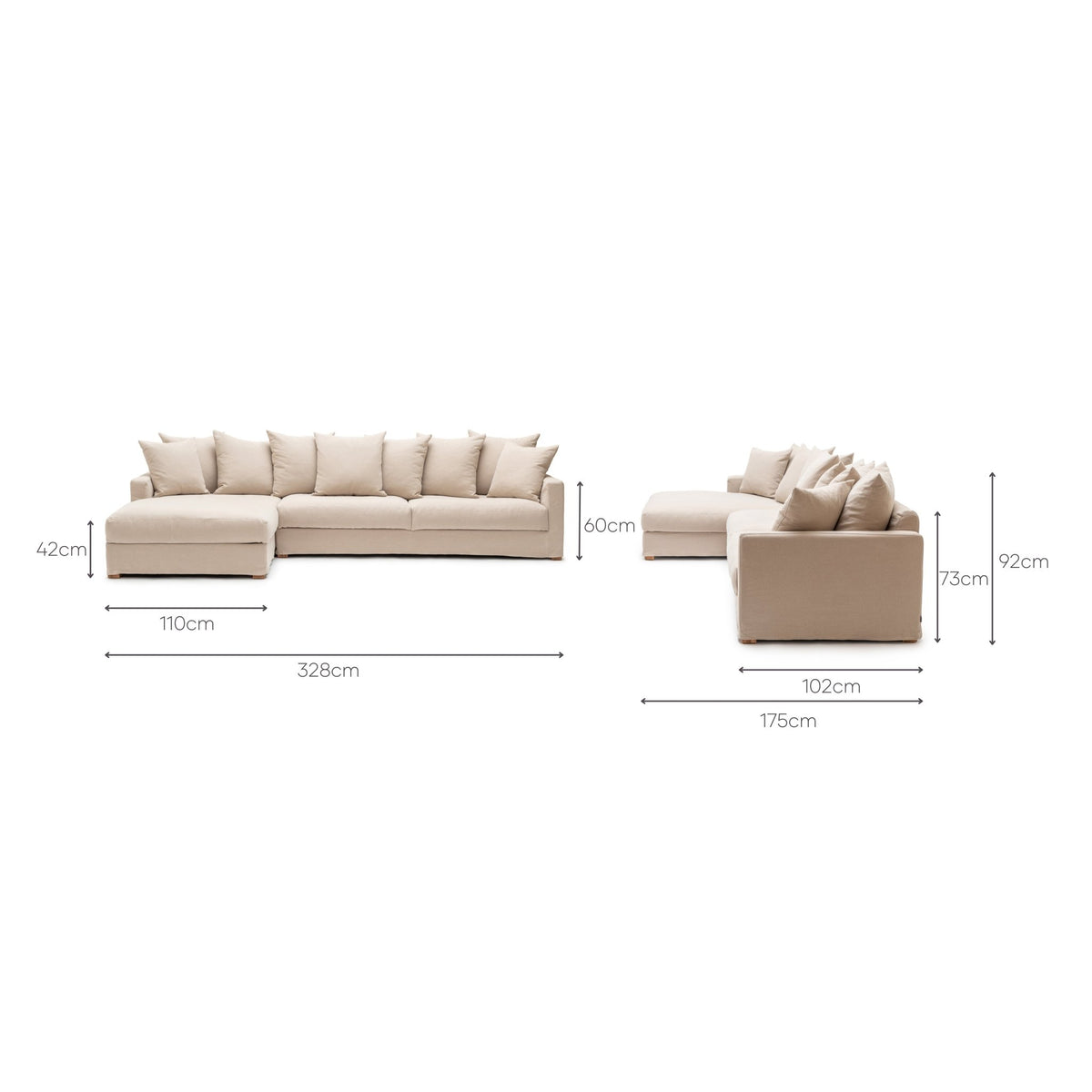 Sloopy L - Shaped Sofa - Flanders Coast