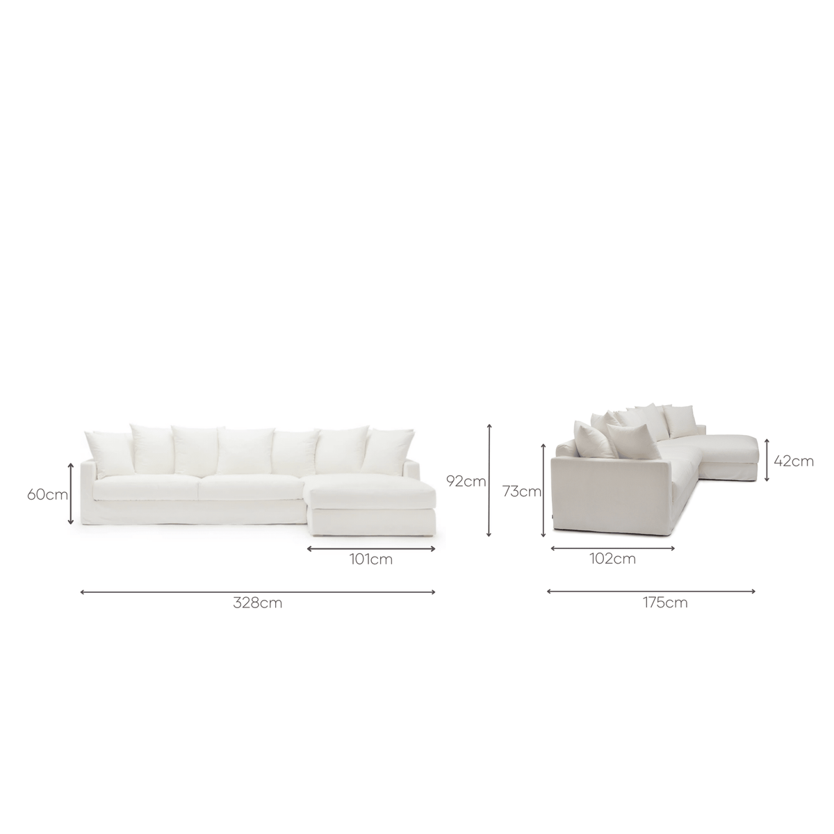 Sloopy L-Shaped Sofa - Summer Ivory - Sectional Sofas Tolv Loom Collection Dubai