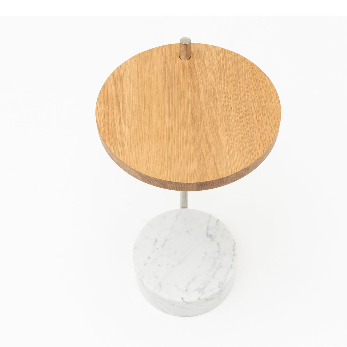 Society Side Table - Light Oak & Bianca Carrara