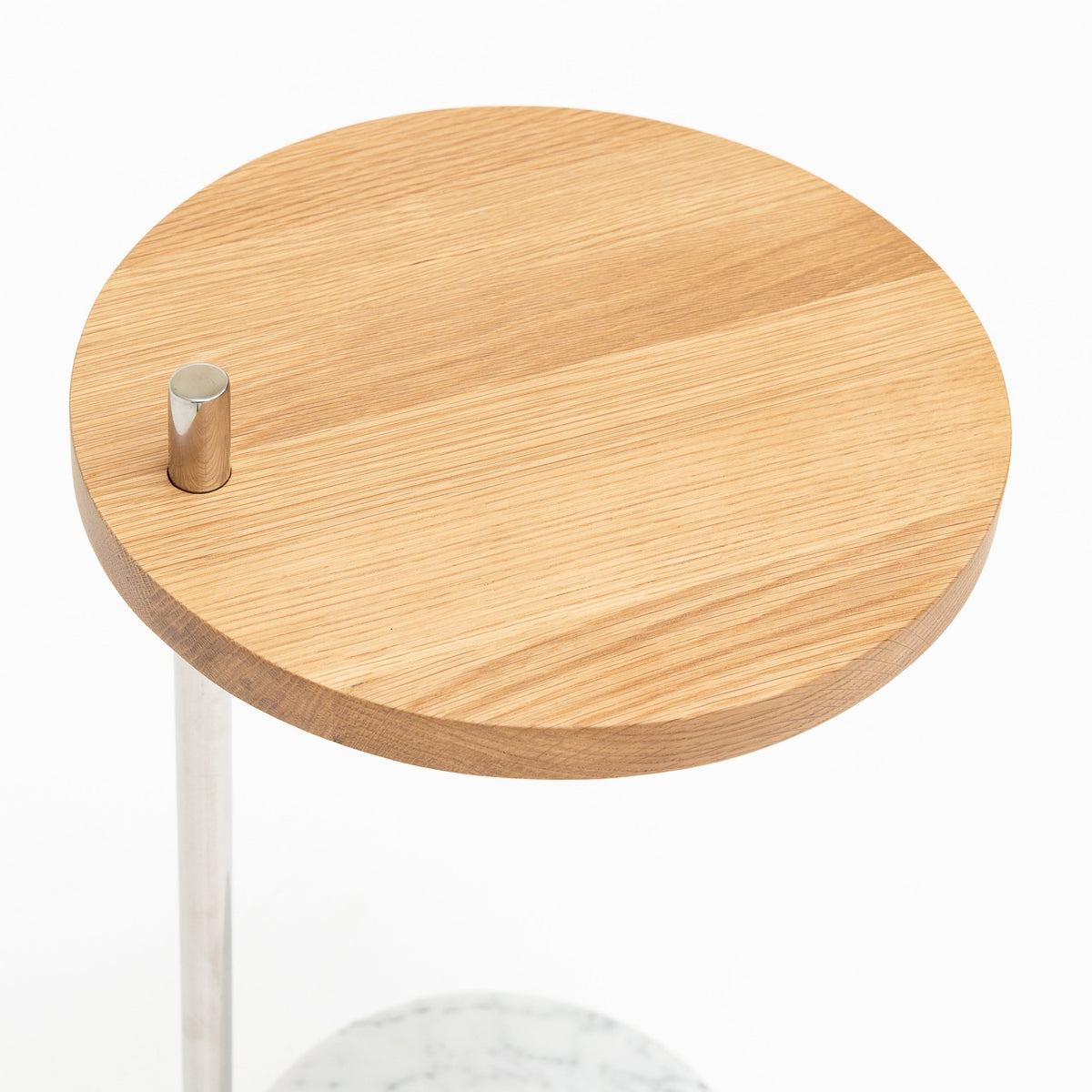 Society Side Table - Light Oak & Bianca Carrara