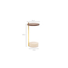 Society Side Table - Walnut & Travertine