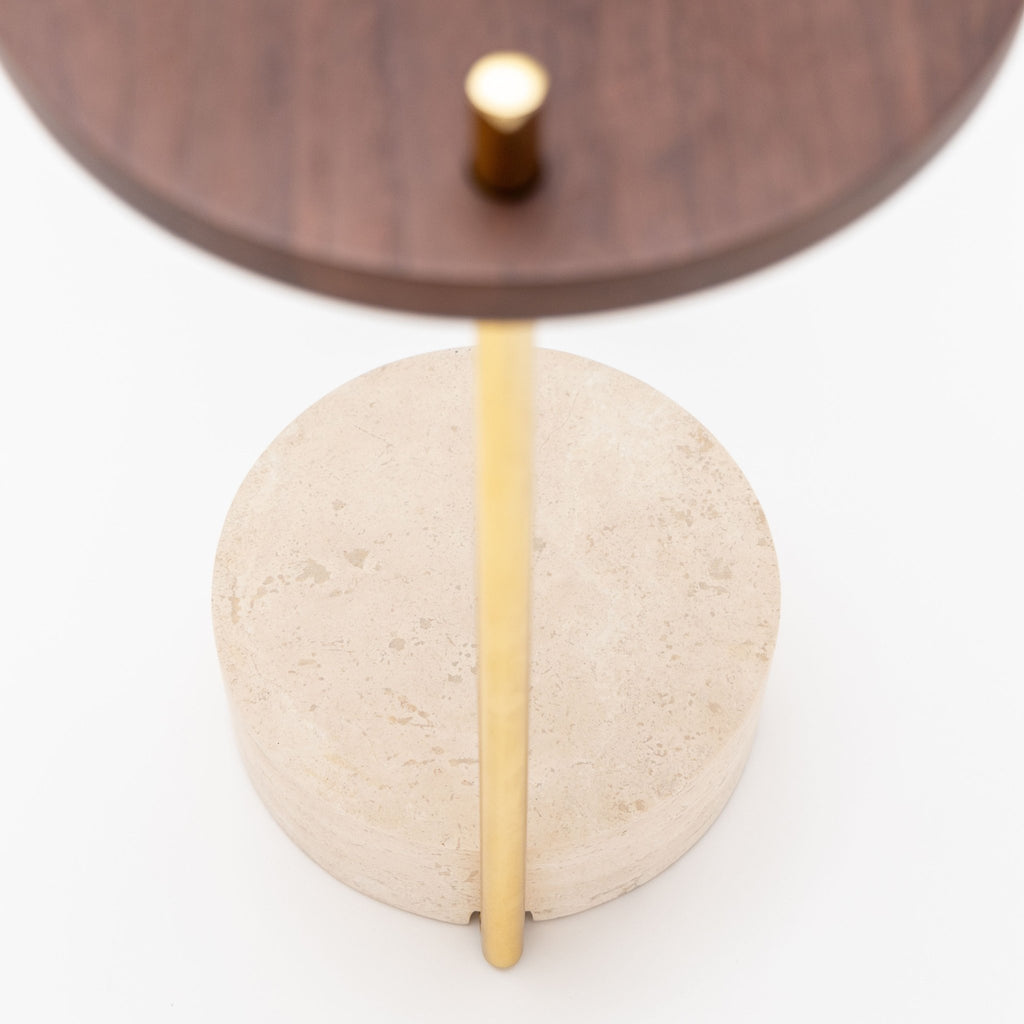 Society Side Table - Walnut & Travertine - Loom Collection