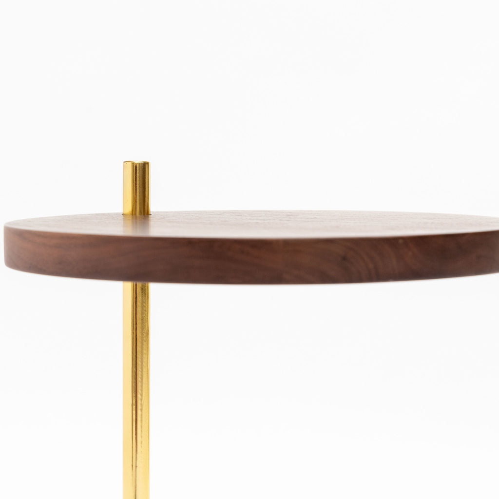 Society Side Table - Walnut & Travertine - Loom Collection