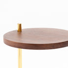 Society Side Table - Walnut & Travertine