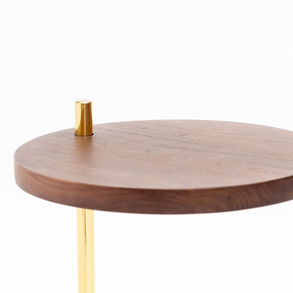 Society Side Table - Walnut & Travertine - Loom Collection