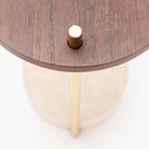 Society Side Table - Walnut & Travertine