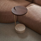 Society Side Table - Walnut & Travertine - Side Tables Natadora Loom Collection Dubai