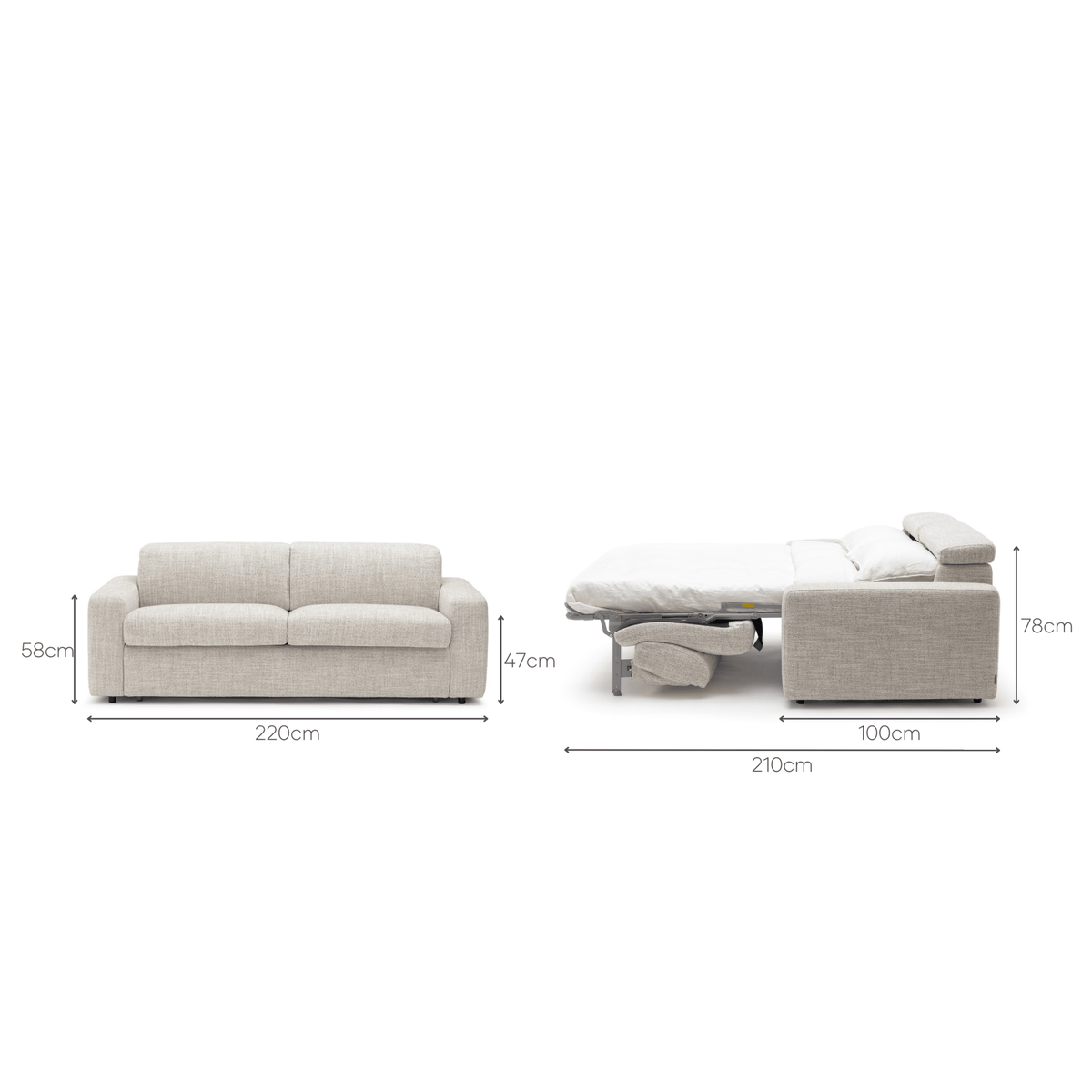 Sofa Bed - Fog - Sofa Beds Loom Collection Loom Collection Dubai