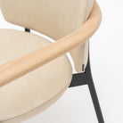Solace Armchair - Blonde Oak & Limestone Leather - Dining Chairs Natadora Loom Collection Dubai
