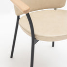 Solace Armchair - Blonde Oak & Limestone Leather - Dining Chairs Natadora Loom Collection Dubai