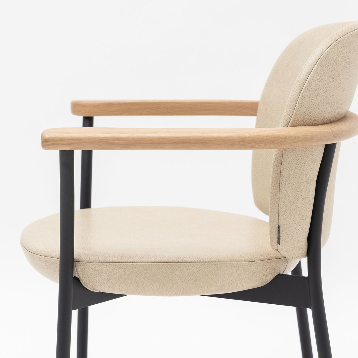 Solace Armchair - Blonde Oak & Limestone Leather - Dining Chairs Natadora Loom Collection Dubai