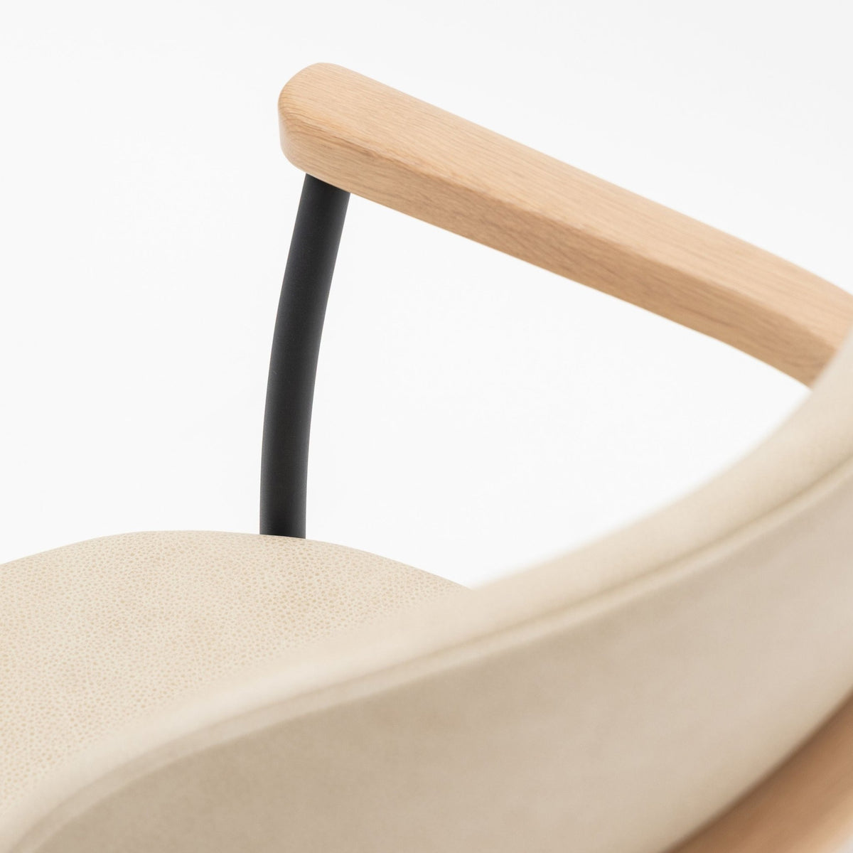 Solace Armchair - Blonde Oak & Limestone Leather - Dining Chairs Natadora Loom Collection Dubai