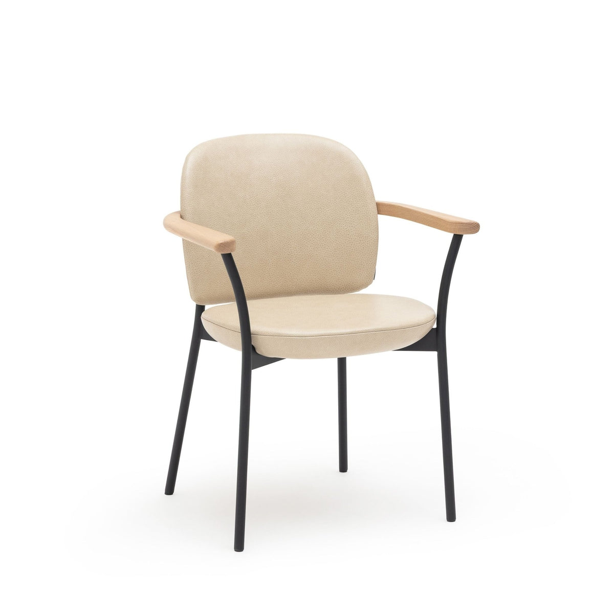 Solace Armchair - Blonde Oak & Limestone Leather - Dining Chairs Natadora Loom Collection Dubai