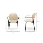 Solace Armchair - Blonde Oak & Limestone Leather - Dining Chairs Natadora Loom Collection Dubai