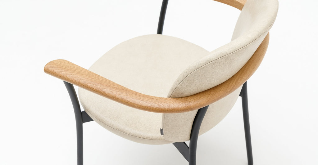 Solace Armchair - Light Oak & Alabama Limestone.