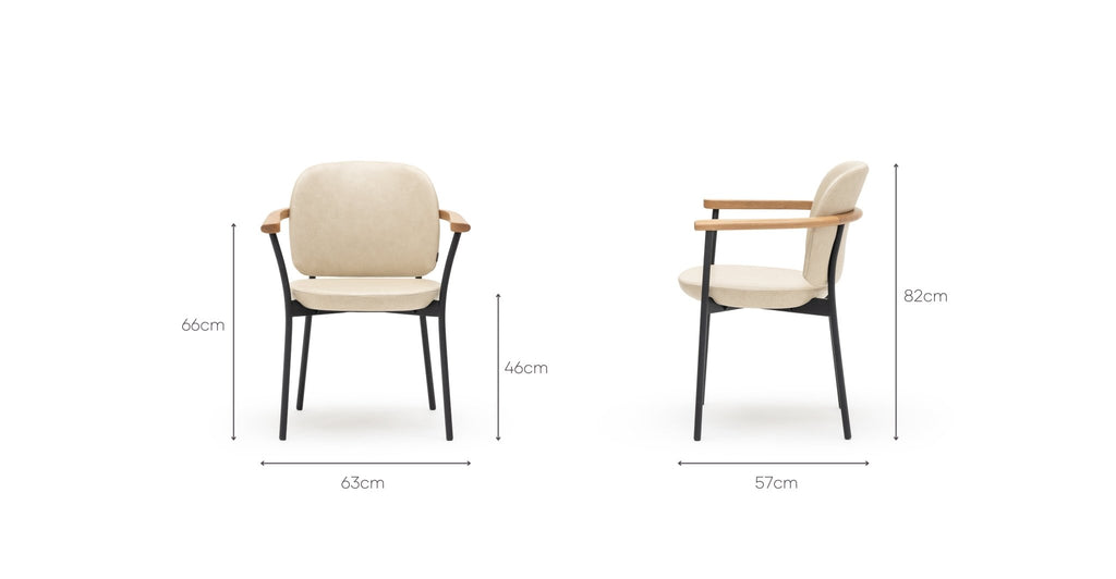 Solace Armchair - Light Oak & Alabama Limestone.