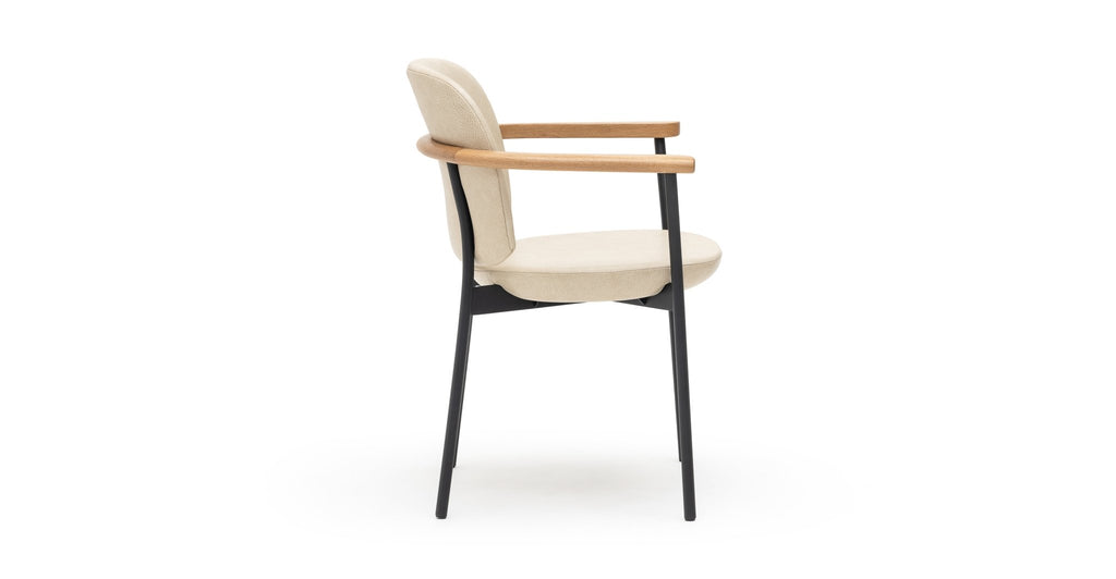 Solace Armchair - Light Oak & Alabama Limestone.