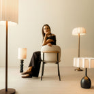 Solace Chair - Light Oak & Limestone Leather - Dining Chairs Natadora Loom Collection Dubai