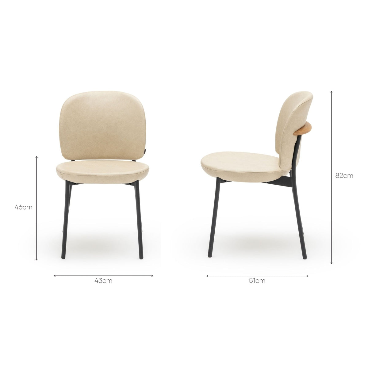 Solace Chair - Light Oak & Limestone Leather - Dining Chairs Natadora Loom Collection Dubai