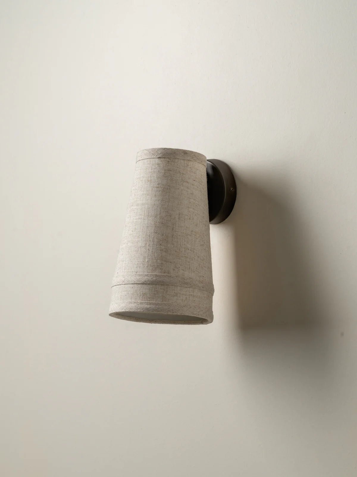 Solara - Bronze And Layered Natural Linen Wall Light - Wall Lights Lights&Lamps Loom Collection Dubai