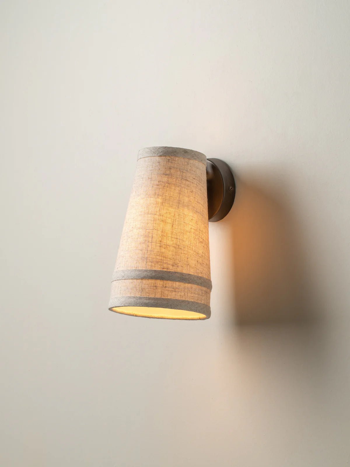 Solara - Bronze And Layered Natural Linen Wall Light - Wall Lights Lights&Lamps Loom Collection Dubai
